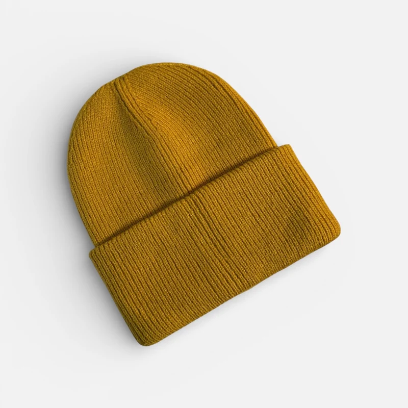 PREMIUM BLANKS - Deep Cuff Beanie Hat - Mustard
