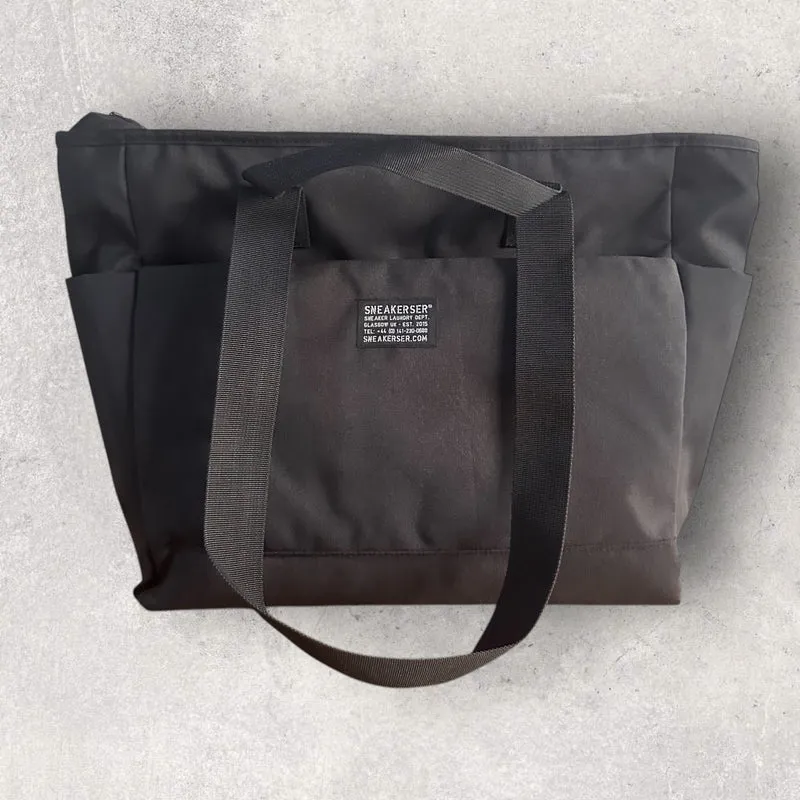 Sneakerser Water Repel Zipper Tote Bag - Black