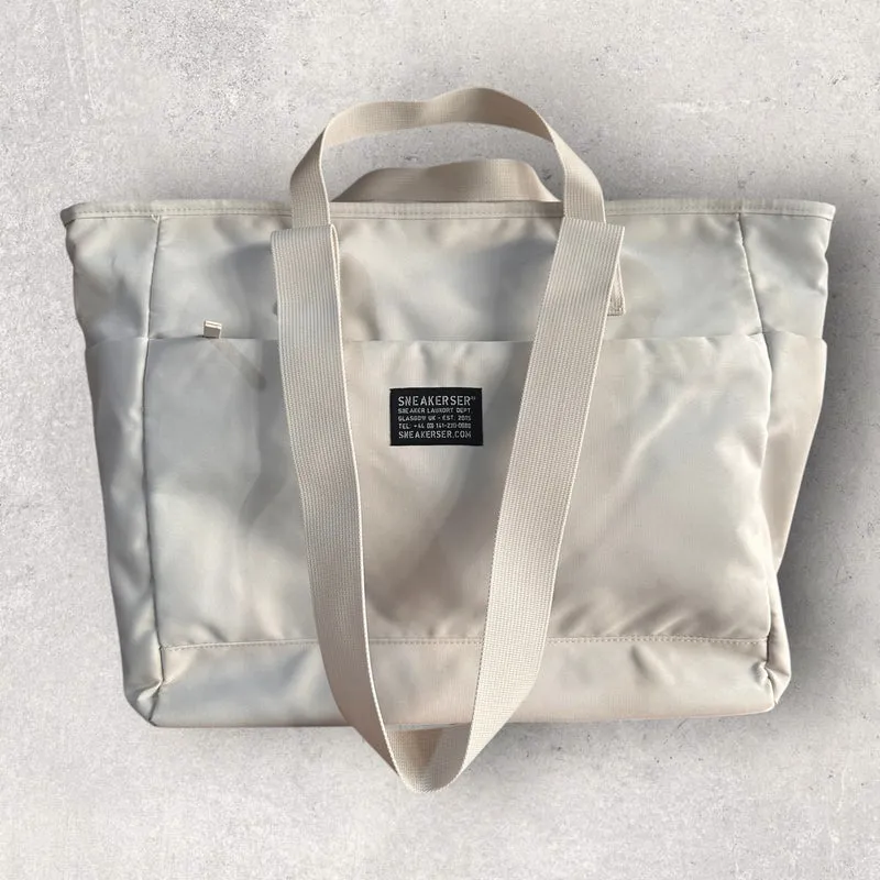 Sneakerser Water Repel Zipper Tote Bag - Sand