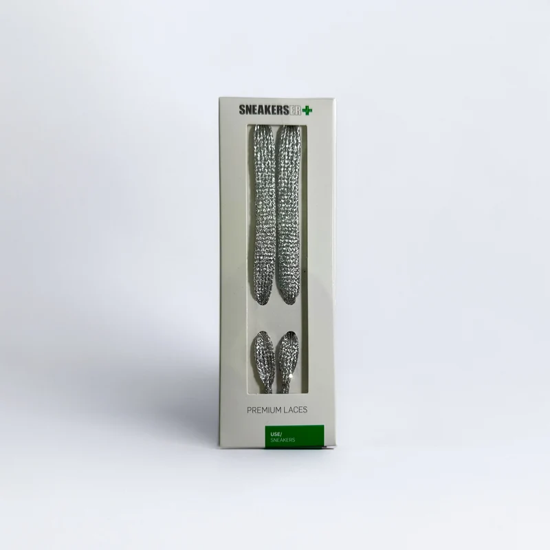 GLITTER LACES 100CM - SILVER