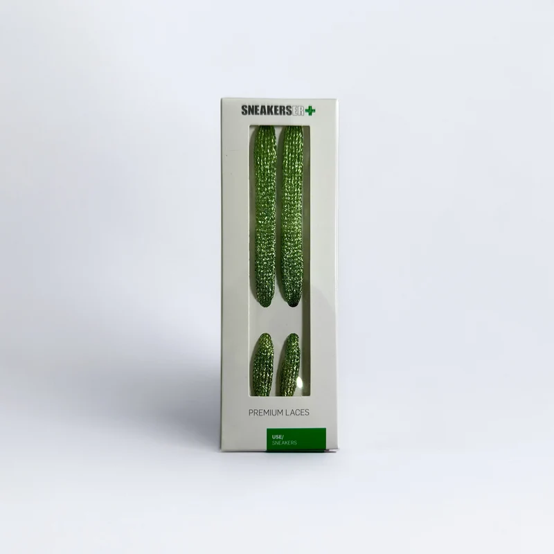 GLITTER LACES 100CM - LIGHT GREEN