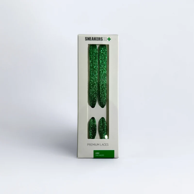 GLITTER LACES 100CM - GREEN