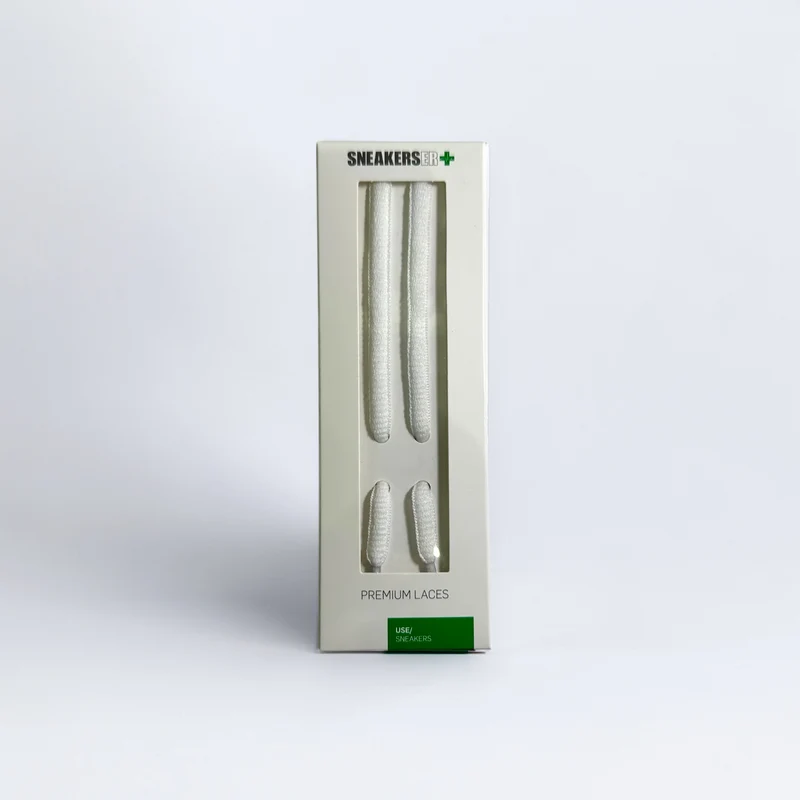 OVAL DESIGNER SNEAKER LACES 120CM - WHITE