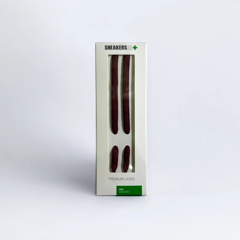 OVAL DESIGNER SNEAKER LACES 120CM - BURGUNDY