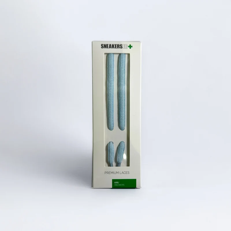 OVAL DESIGNER SNEAKER LACES 120CM - BABY BLUE