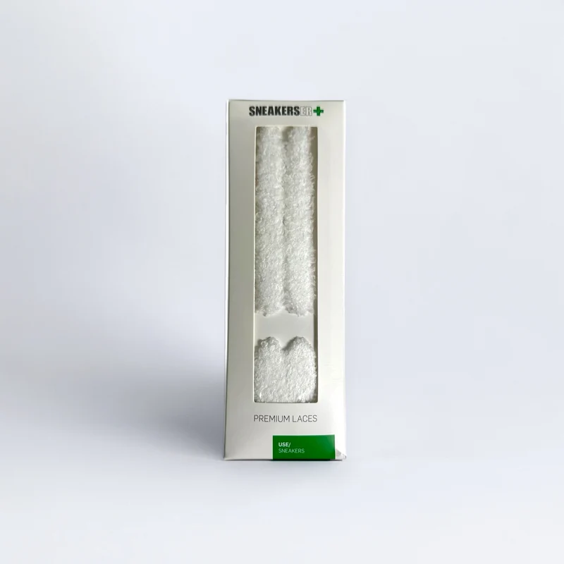 TERRY FLUFFY SNEAKER LACES 120CM - WHITE