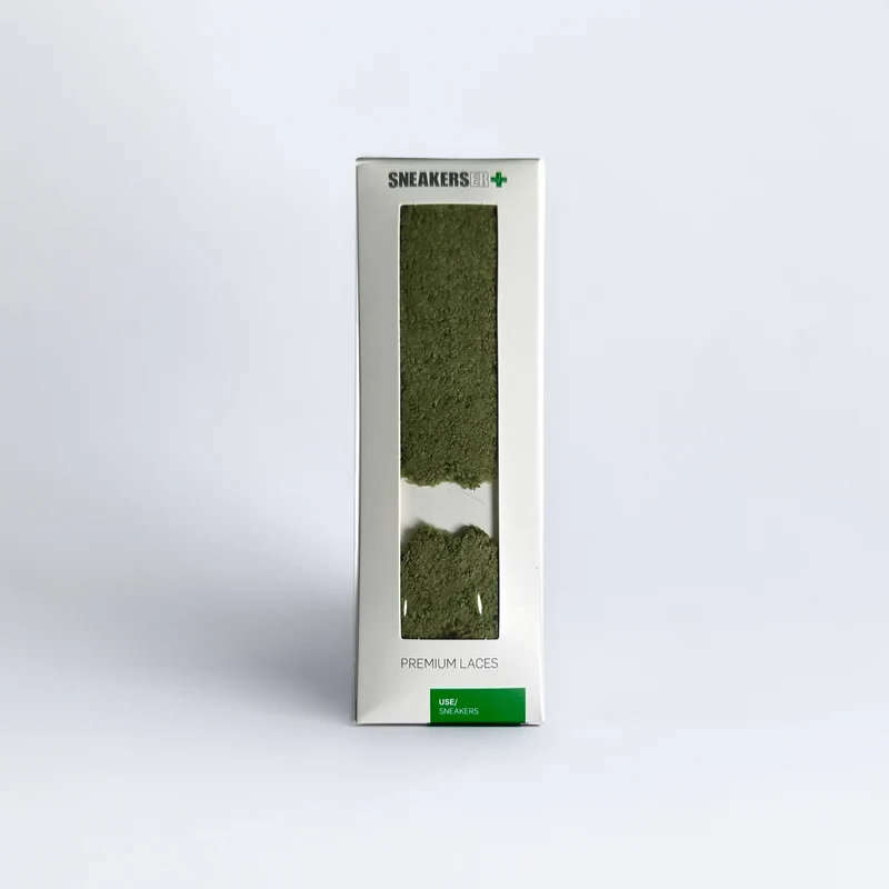 TERRY FLUFFY SNEAKER LACES 120CM - MOSS GREEN