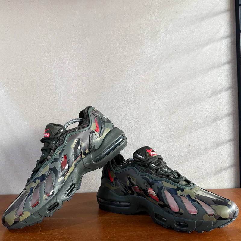 Nike x Supreme Air Max 96 | Green Camouflage | 2021 | CV7652-300 | UK 9.5 / US 10.5