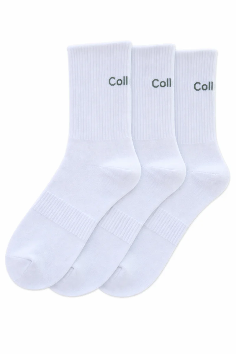 3-Pack Sokken Wit Groen (OS)