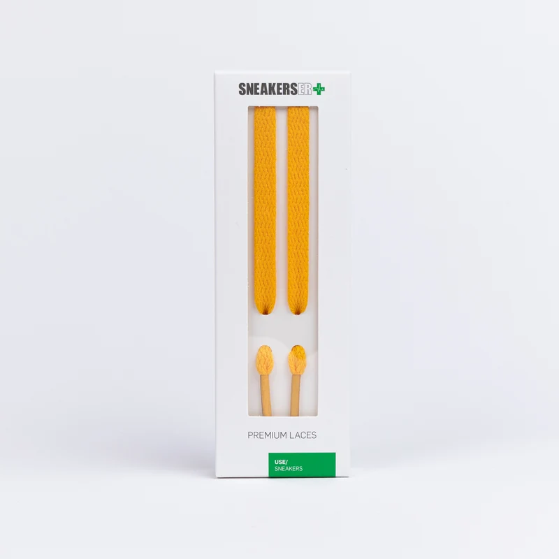 FLAT SNEAKER LACES 120CM - DARK YELLOW