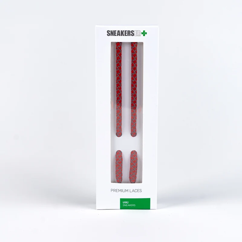ROUND REFLECTIVE LACES 120cm - RED