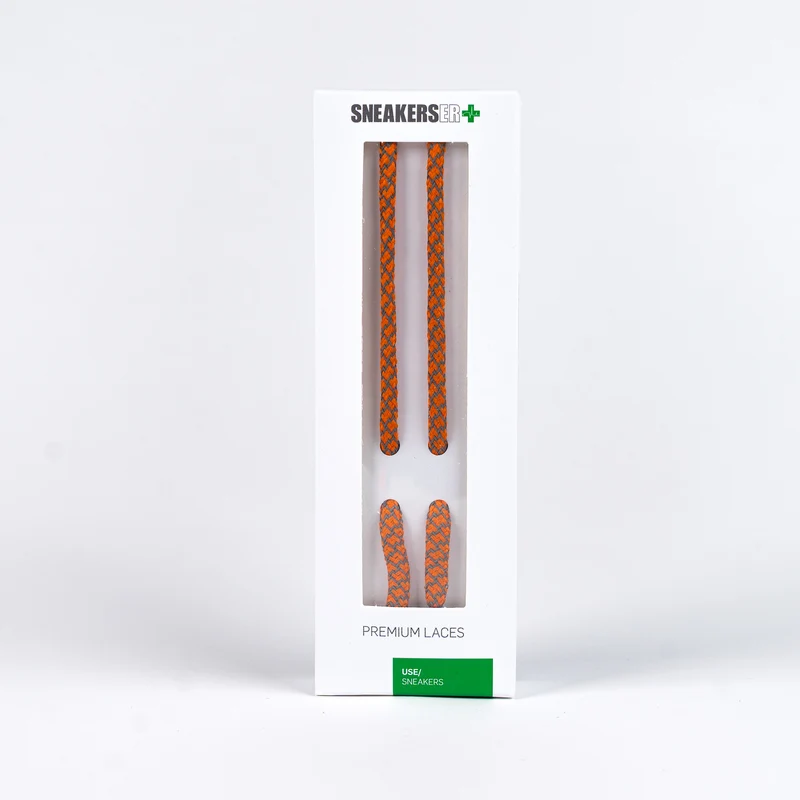 ROUND REFLECTIVE LACES 120cm - ORANGE