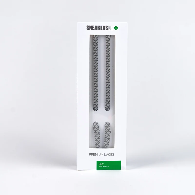 ROUND REFLECTIVE LACES 120cm - GREY