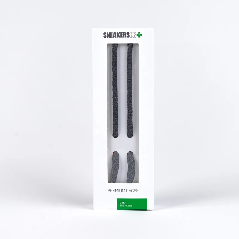 ROUND REFLECTIVE LACES 120cm - DARK GREY