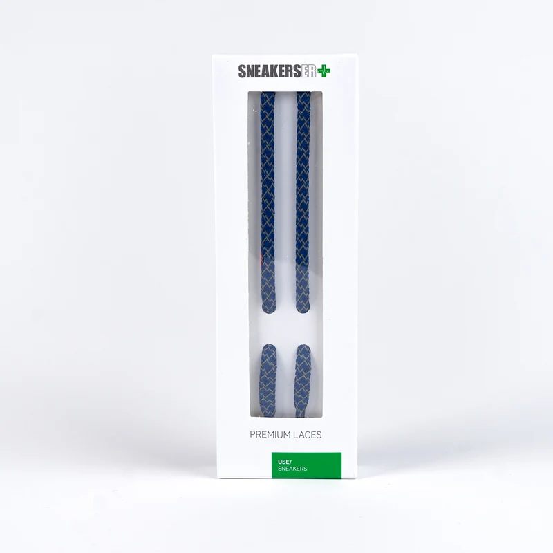 ROUND REFLECTIVE LACES 120cm - BLUE